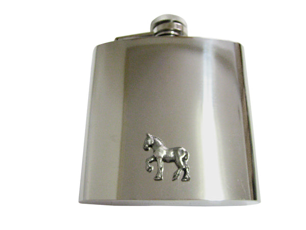 Silver Toned Horse 6 Oz. Stainless Steel Flask