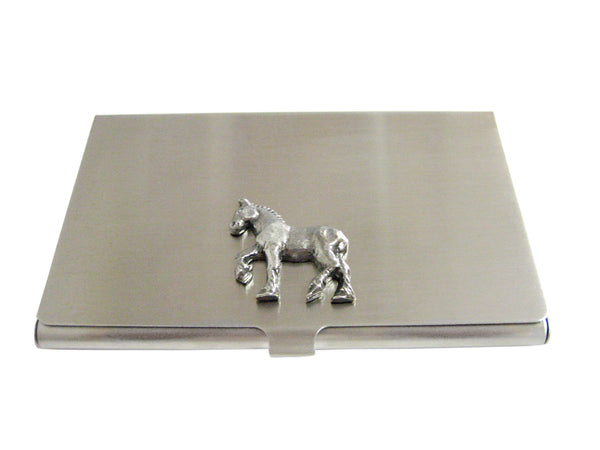 Silver Toned Horse Business Card Holder