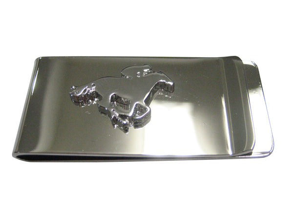 Silver Toned Horse Jockey Outline Money Clip