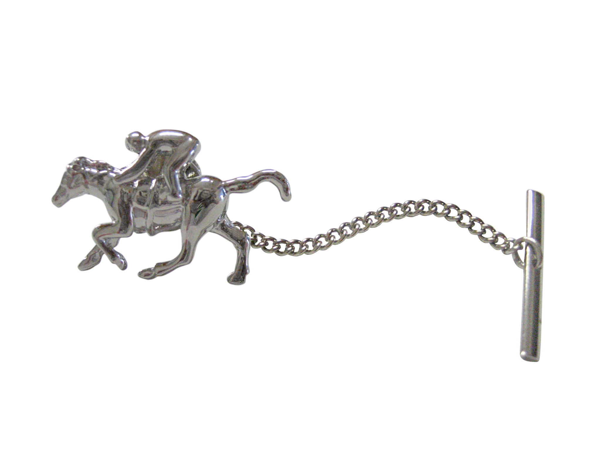 Silver Toned Horse Jockey Tie Tack