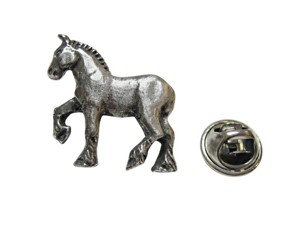 Kiola Designs Silver Toned Excavator Heavy Machinery Square