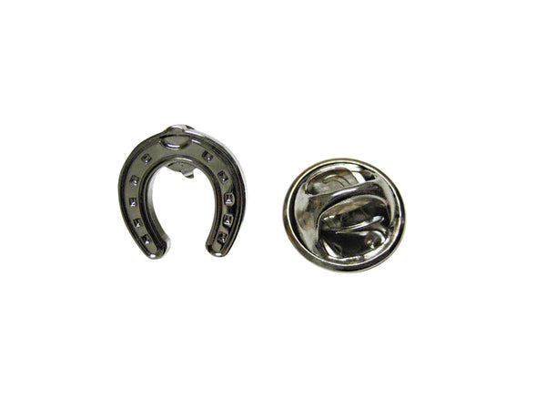 Silver Toned Horse Shoe Lapel Pin