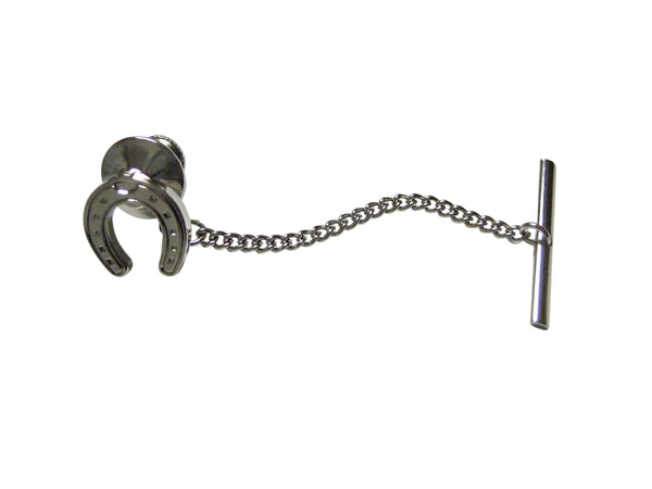 Silver Toned Horse Shoe Tie Tack