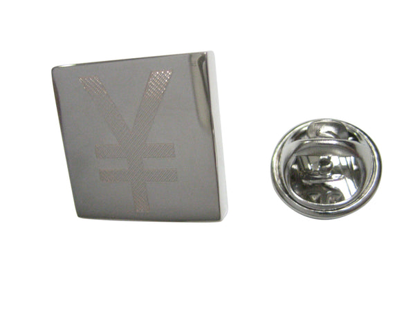 Silver Toned Japanese Yen Currency Sign Lapel Pin
