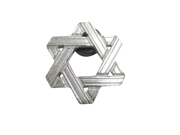 Silver Toned Jewish Religious Star of David Outline Magnet