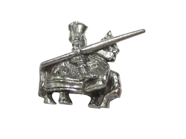 Silver Toned Jousting Knight Magnet