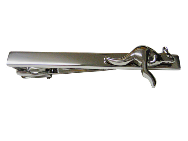Silver Toned Kangaroo Square Tie Clip