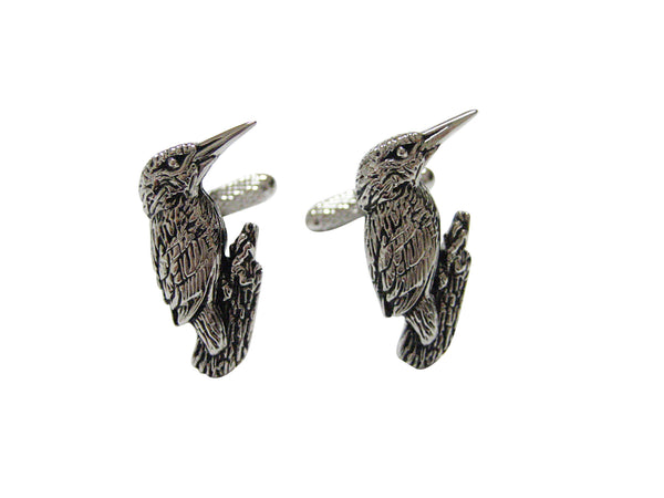 Silver Toned Kingfisher Bird Cufflinks