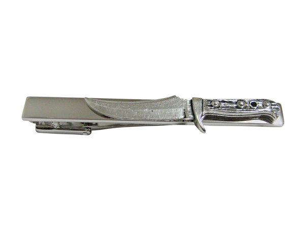 Silver Toned Knife Square Tie Clip