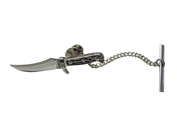 Silver Toned Knife Tie Tack