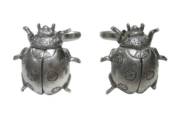 Silver Toned Ladybug Bug Insect Cufflinks