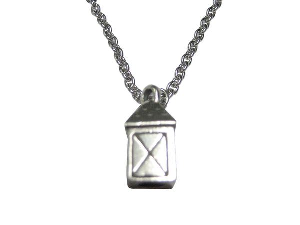 Silver Toned Lantern Pendant Necklace