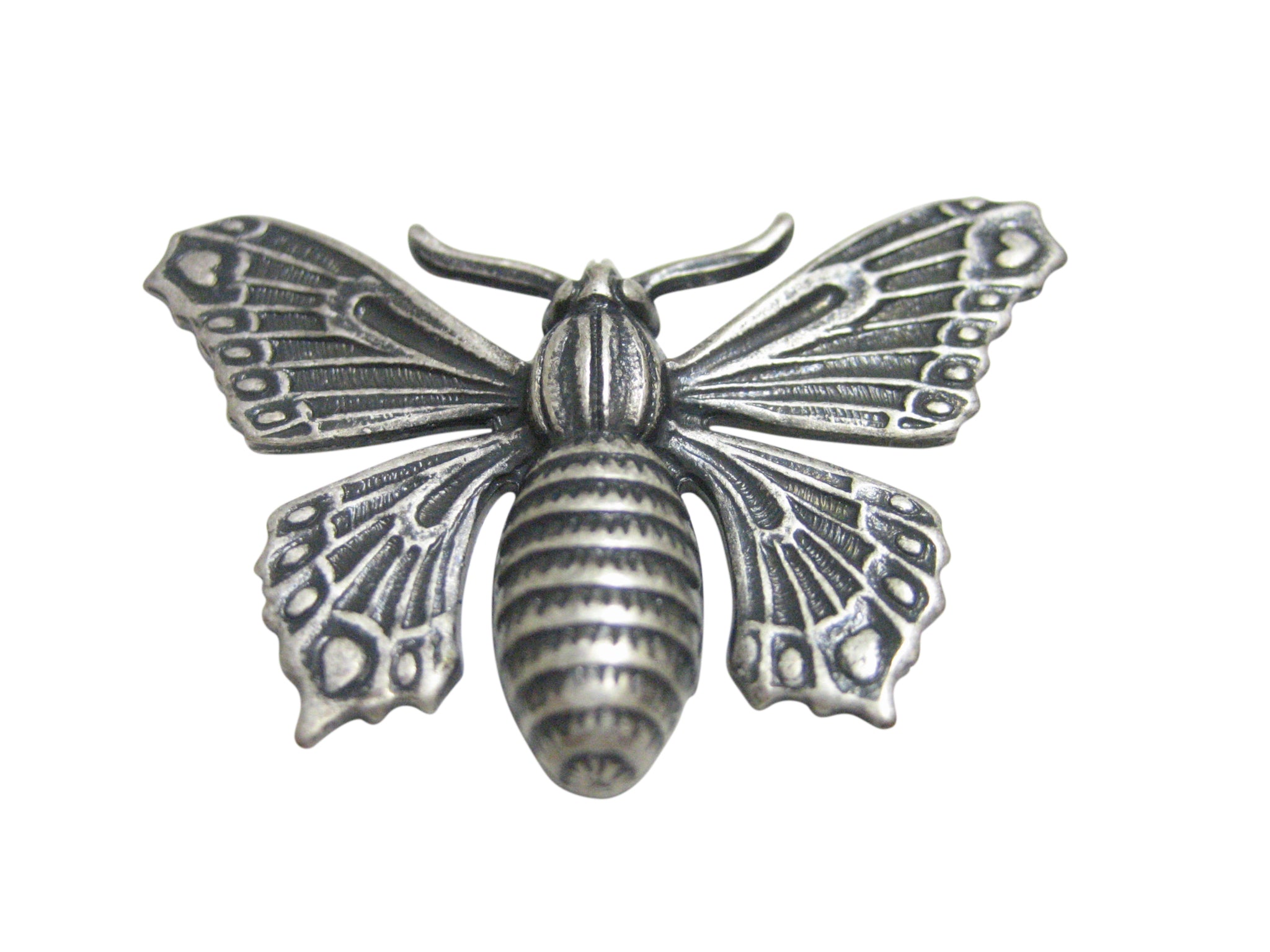 Silver Toned Large Butterfly Bug Insect Magnet