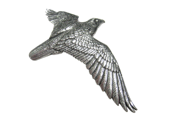 Silver Toned Large Falcon Bird Magnet