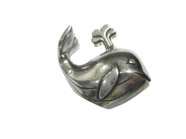 Silver Toned Large Whale Magnet