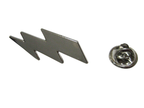 Silver Toned Lightning Bolt Lapel Pin