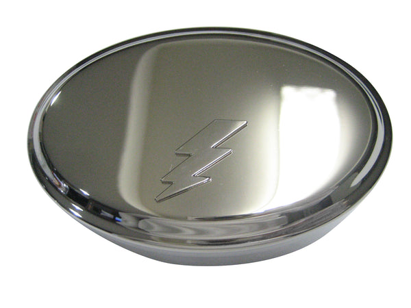 Silver Toned Lightning Bolt Oval Trinket Jewelry Box