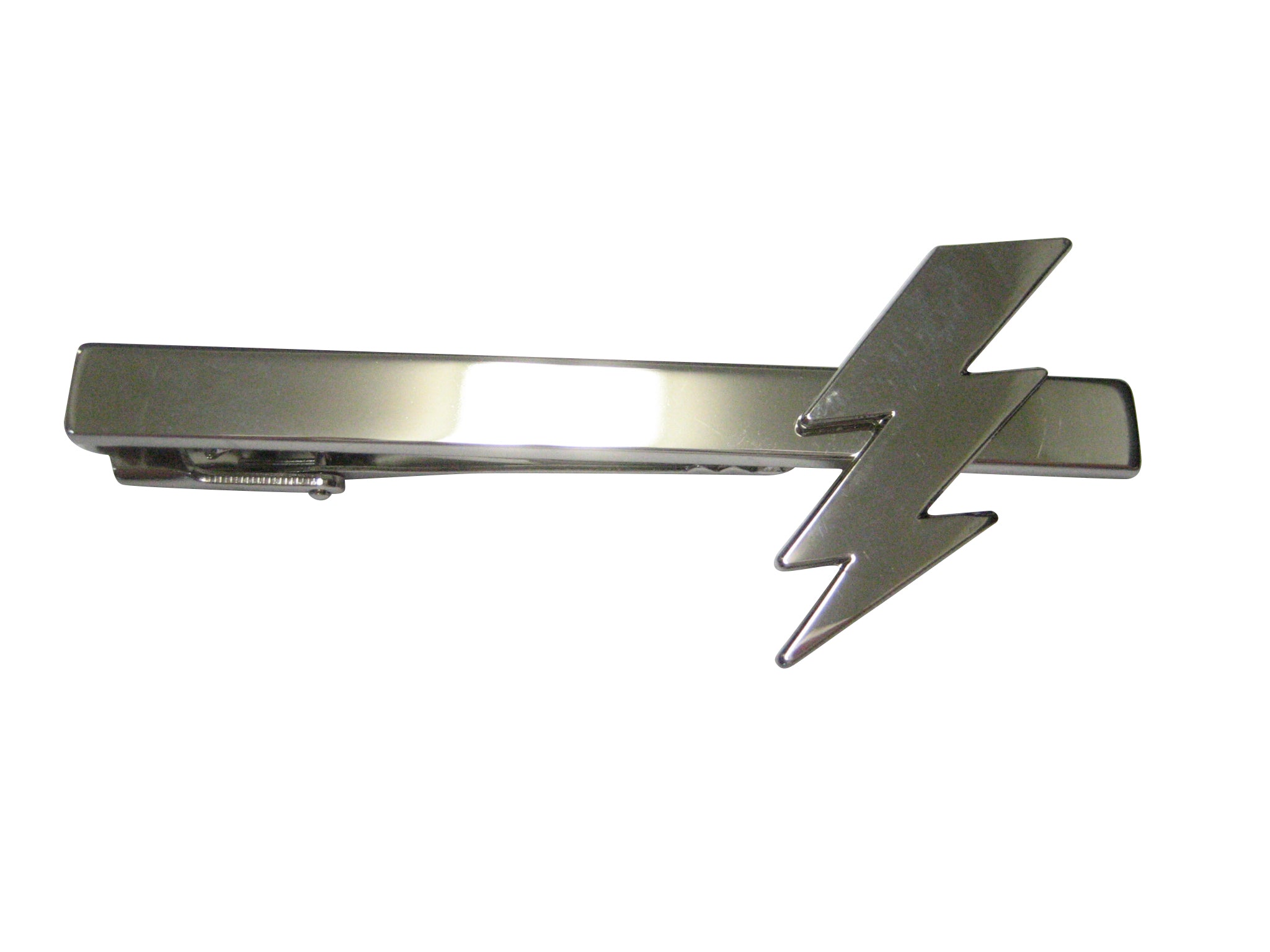 Silver Toned Lightning Bolt Tie Clip