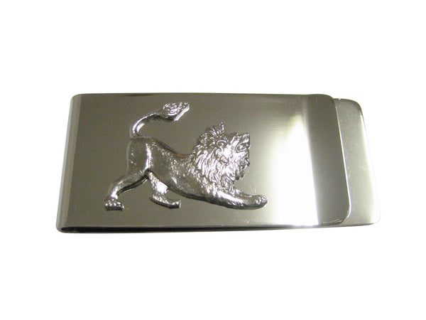 Silver Toned Lion Pendant Money Clip