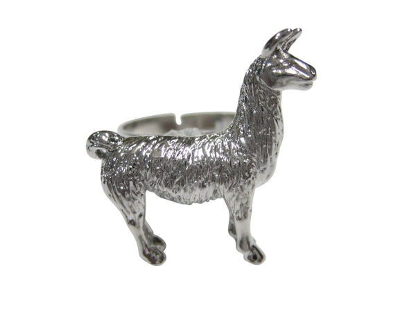 Silver Toned Llama Adjustable Size Fashion Ring