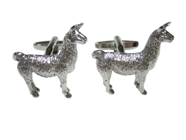 Silver Toned Llama Cufflinks
