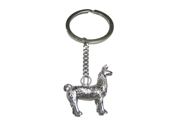 Silver Toned Llama Pendant Keychain