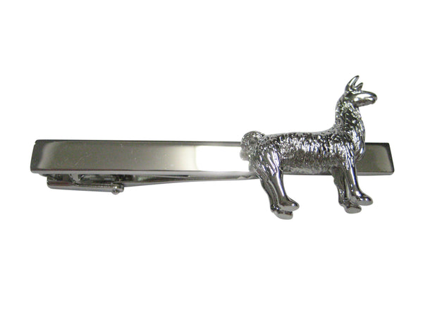 Silver Toned Llama Tie Clip