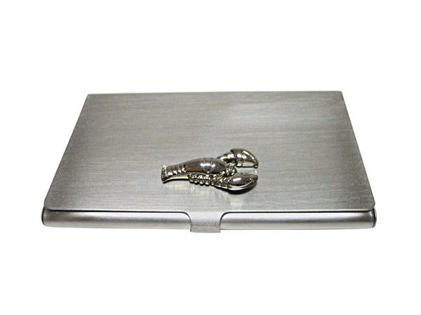 Silver Toned Lobster Business Card Holder