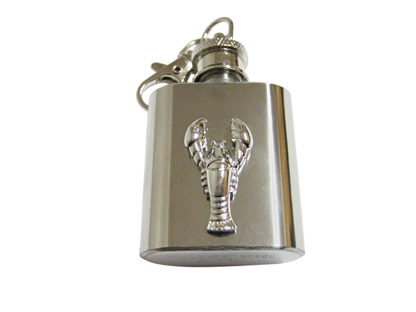 Silver Toned Lobster 1 Oz. Stainless Steel Key Chain Flask