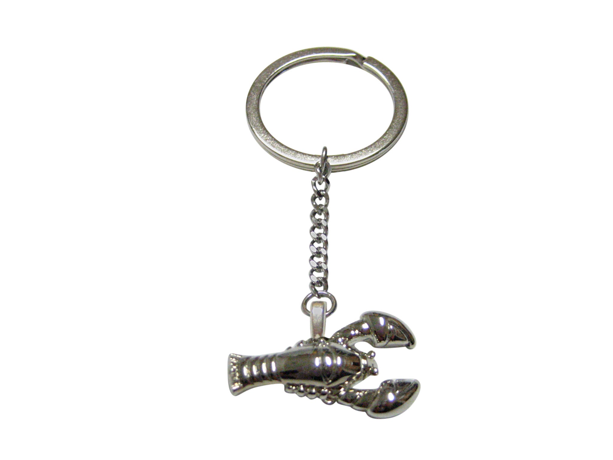 Silver Toned Lobster Pendant Keychain