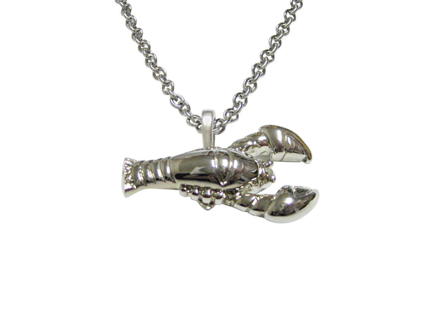 Silver Toned Lobster Pendant Necklace