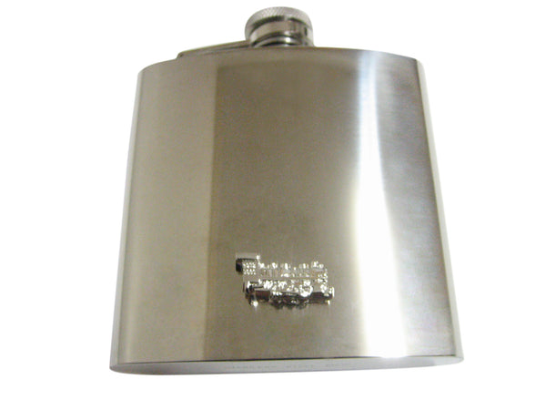 Silver Toned Locomotive Train 6 Oz. Stainless Steel Flask