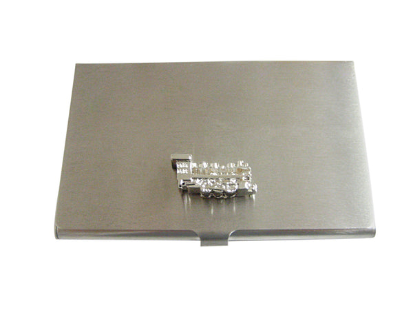 Silver Toned Locomotive Train Business Card Holder