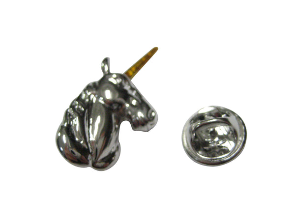 Silver Toned Magical Unicorn Head Lapel Pin