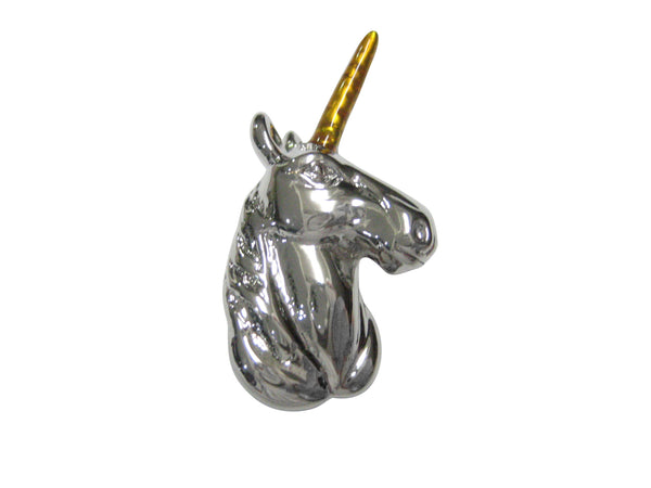 Silver Toned Magical Unicorn Head Magnet