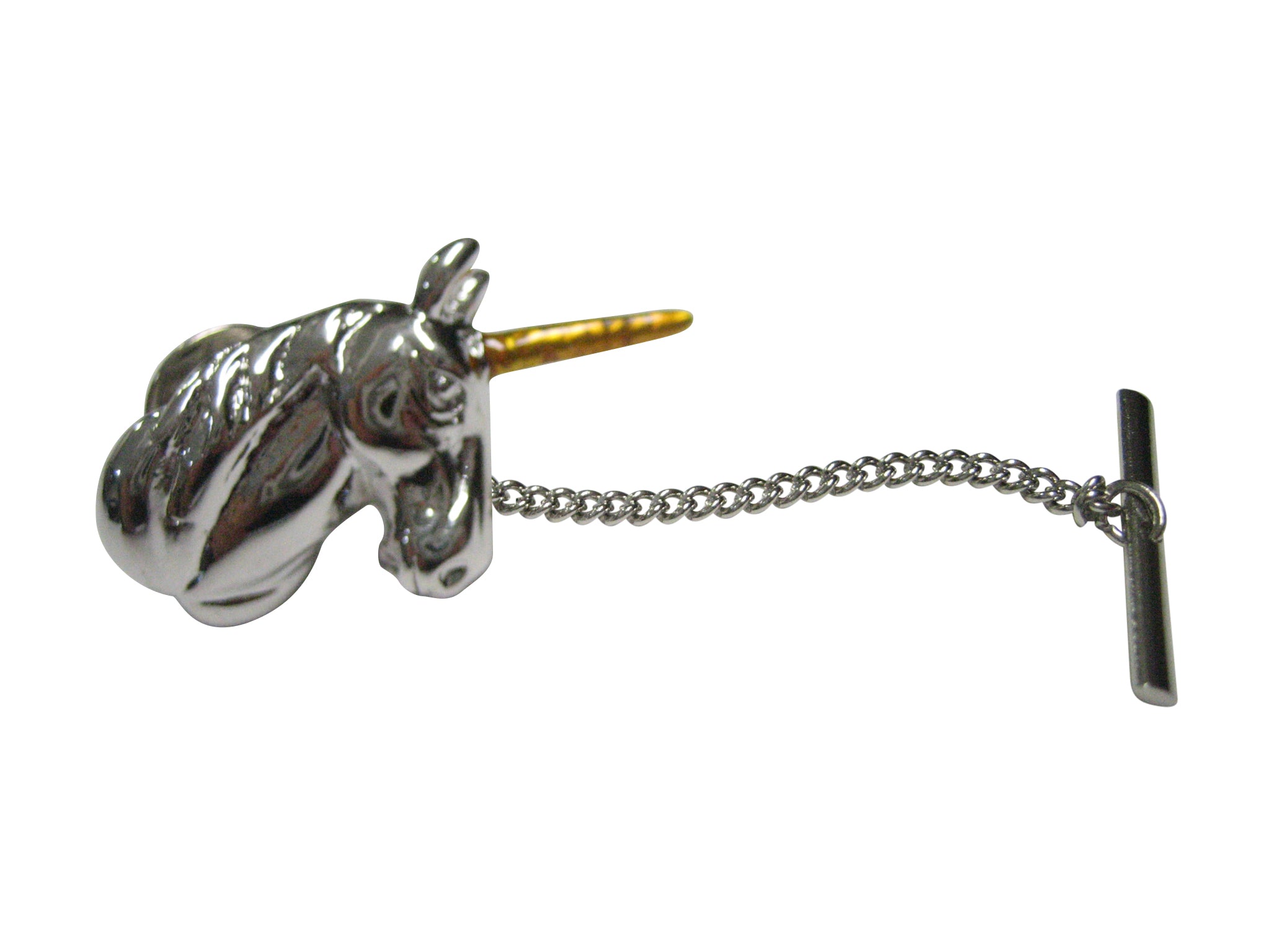 Silver Toned Magical Unicorn Head Tie Tack