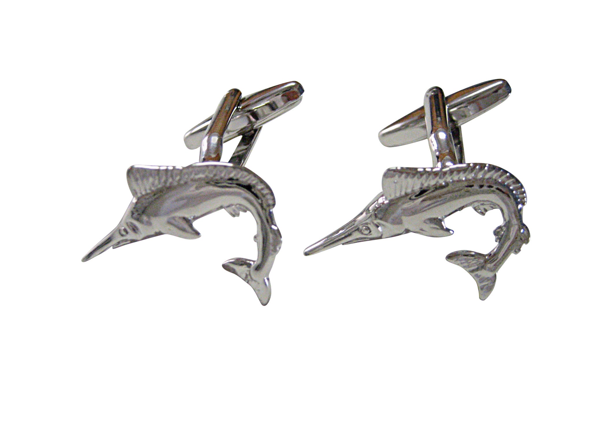 Silver Toned Marlin Fish Cufflinks