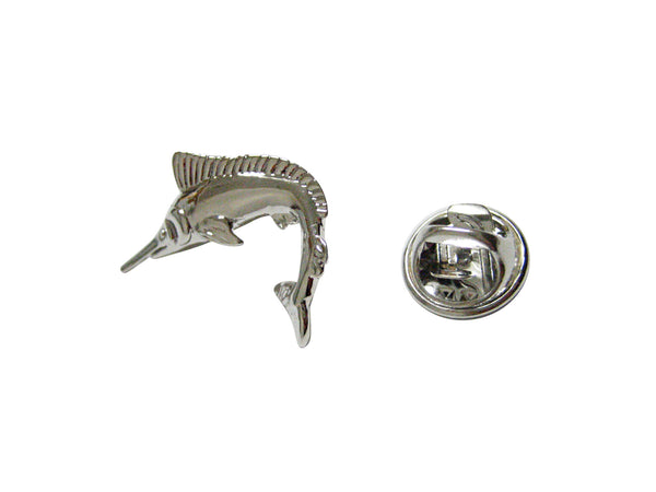 Silver Toned Marlin Sail Fish Lapel Pin