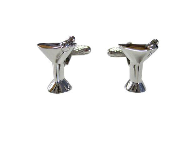Silver Toned Martini Glass Cufflinks