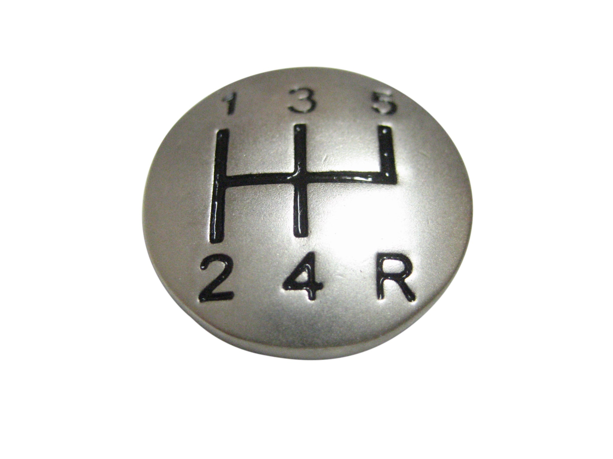 Silver Toned Matte Gear Shift Pendant Magnet