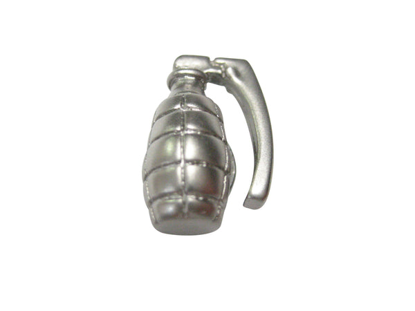 Silver Toned Matte Grenade Magnet