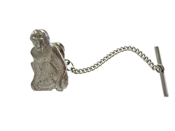 Silver Toned Monkey Tie Tack