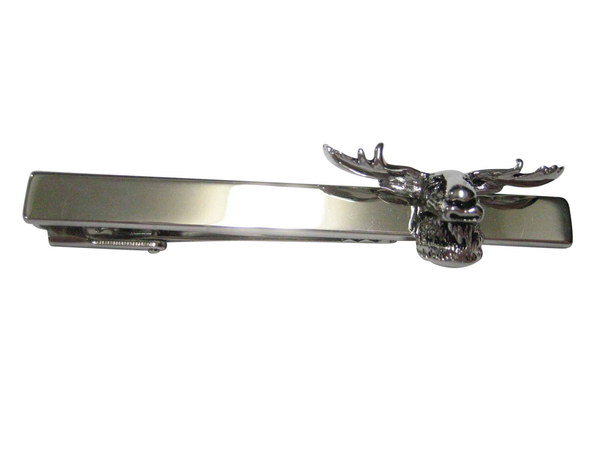 Silver Toned Moose Head Tie Clip