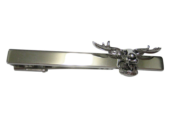 Silver Toned Moose Head Tie Clip