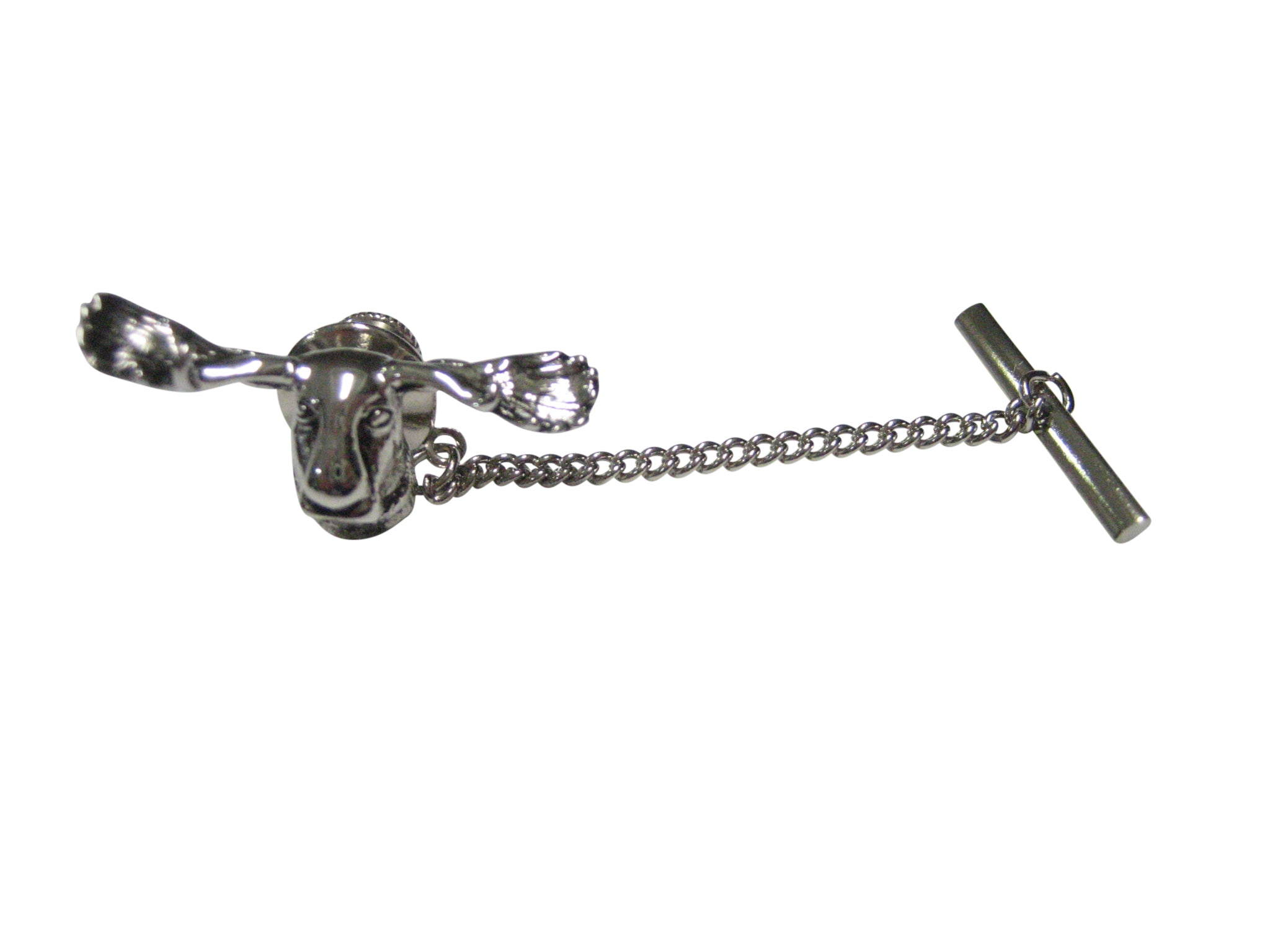 Silver Toned Moose Head Tie Tack
