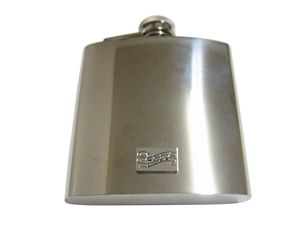 Silver Toned Musical Sheet 6 Oz. Stainless Steel Flask
