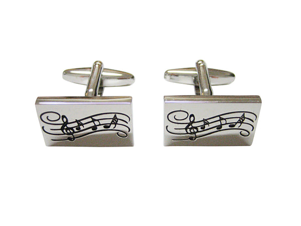 Silver Toned Musical Sheet Cufflinks