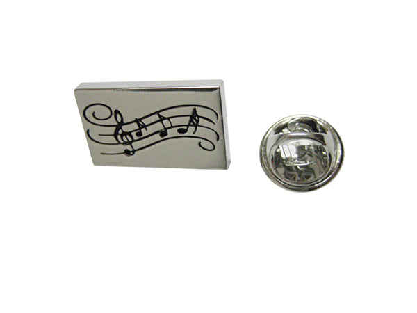 Silver Toned Musical Sheet Lapel Pin