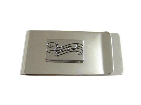 Silver Toned Musical Sheet Money Clip