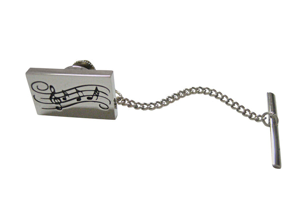 Silver Toned Musical Sheet Tie Tack